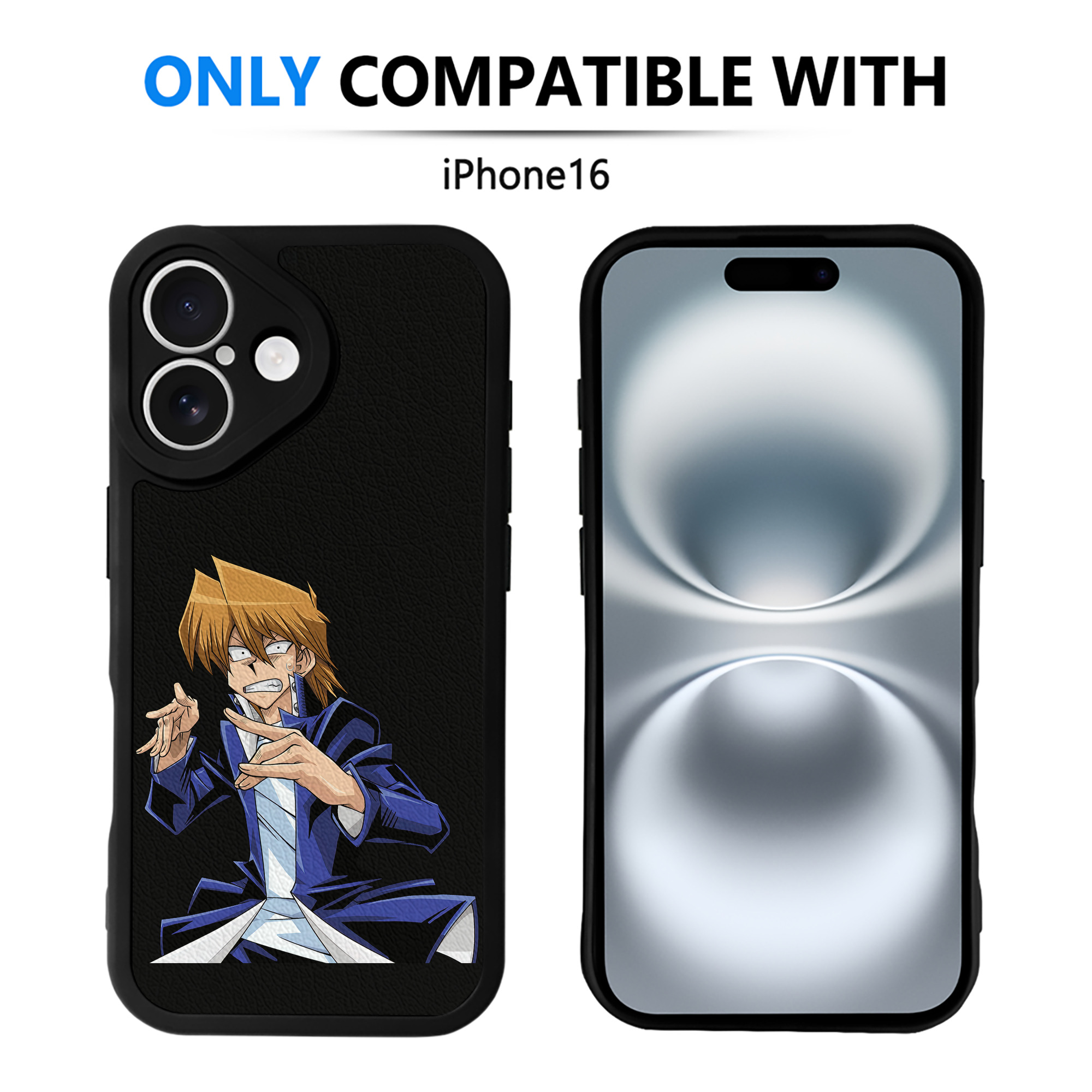 （画像用） 遊☆戯☆王 Yu-Gi-Oh! 【iPhone 16シリーズ対応】シリコンスマホケース（レザー調） 材質：シリコン